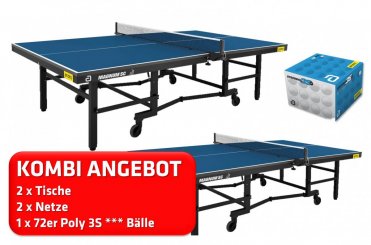 2er Kombi andro Magnum-SC bl. + 2x Netz OPUS TT + 72er speedball 3S 