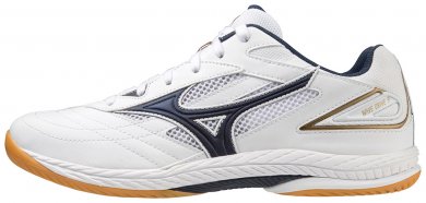 Mizuno Schuh Wave Drive 9 weiß/blau/gold 10/44,5