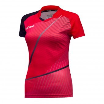 Victas *Ladyshirt 237 rot/schwarz 